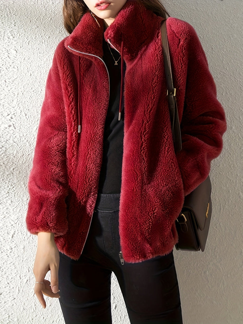 Women's Zip-front Jacket with drawstring and zip