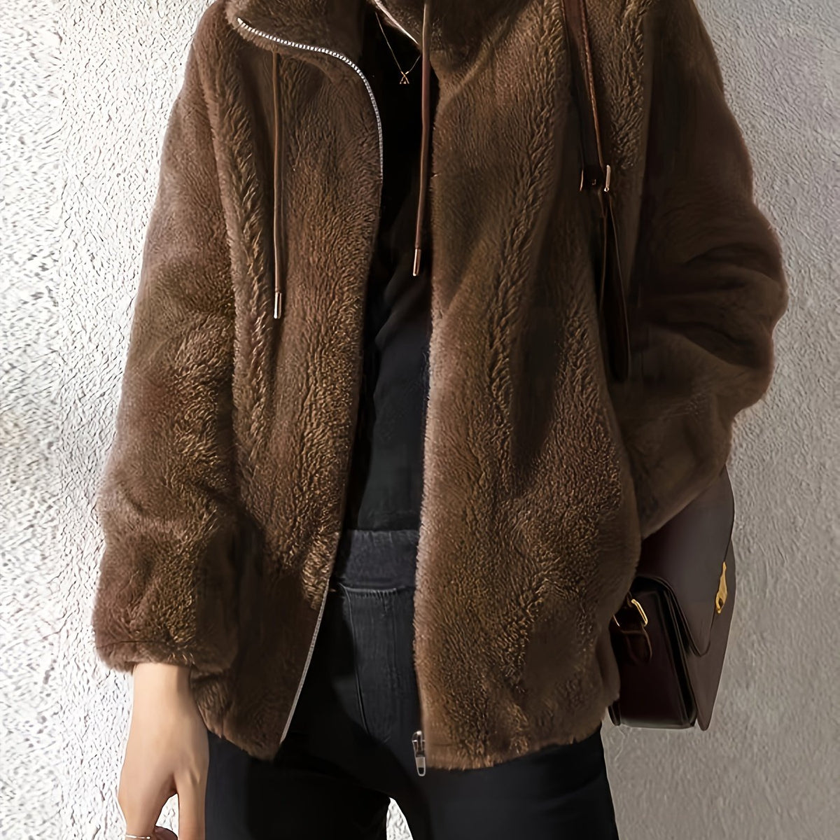 Women's Zip-front Jacket with drawstring and zip