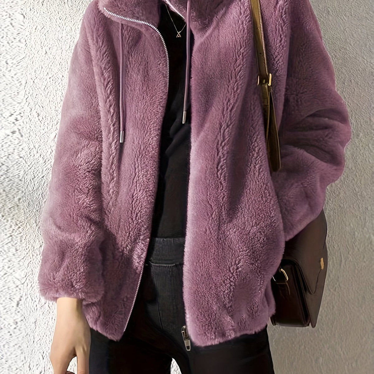 Women's Zip-front Jacket with drawstring and zip