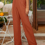 Women's Straight-leg Trousers with elastic waist – Navy