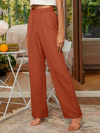 Women's Straight-leg Trousers with elastic waist – Navy