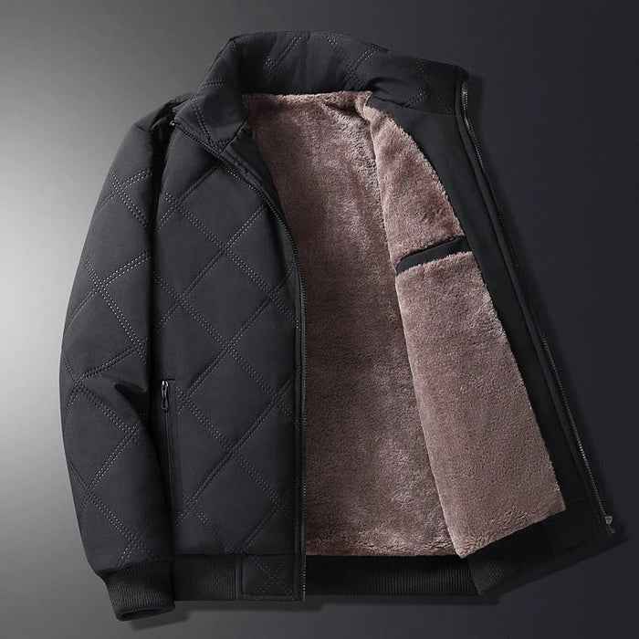 Men's Quilted Fleece-Lined Outdoor Jacket
