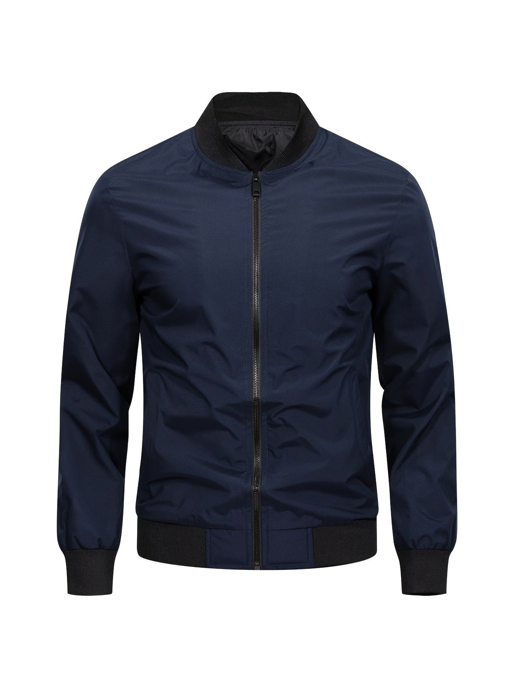 Men's Bomber Jacket with Baseball Collar