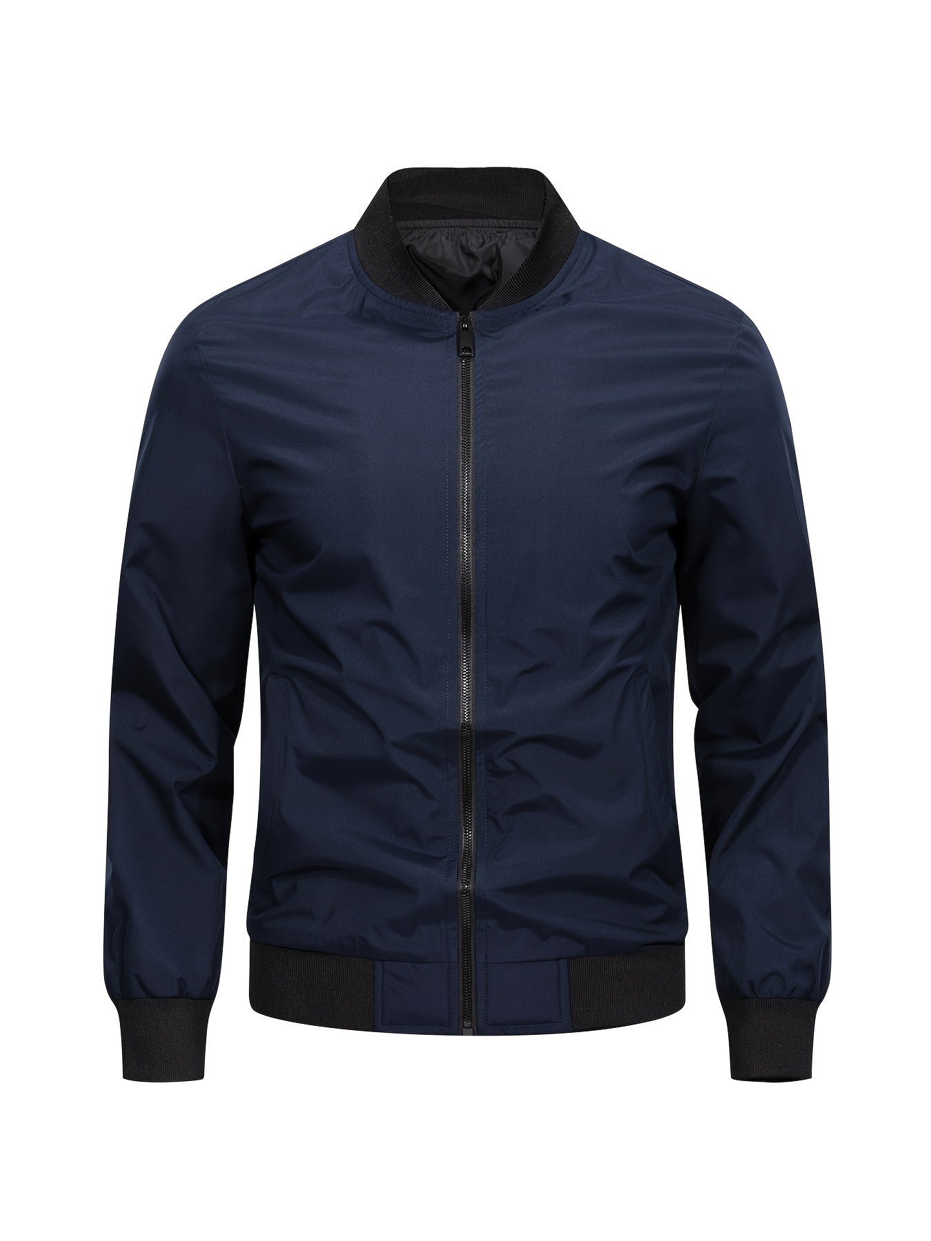 Men's Bomber Jacket with Baseball Collar