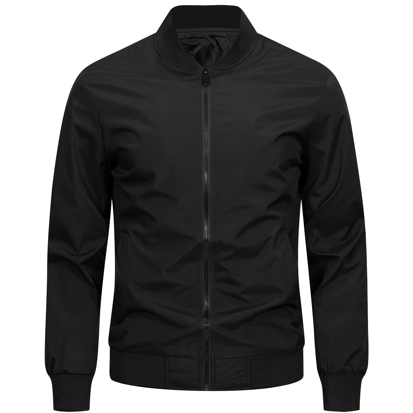 Men's Bomber Jacket with Baseball Collar