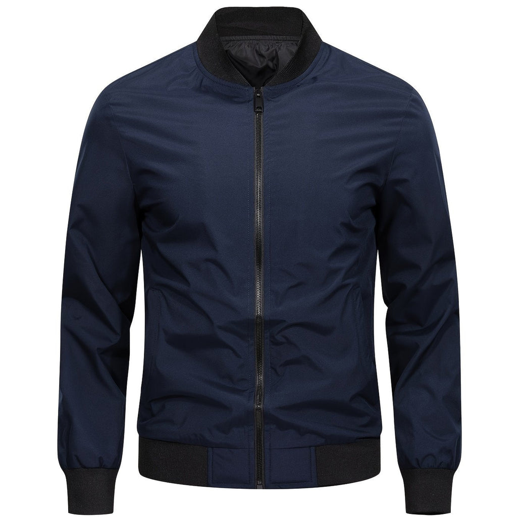 Men's Bomber Jacket with Baseball Collar