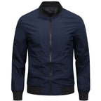 Men's Bomber Jacket with Baseball Collar