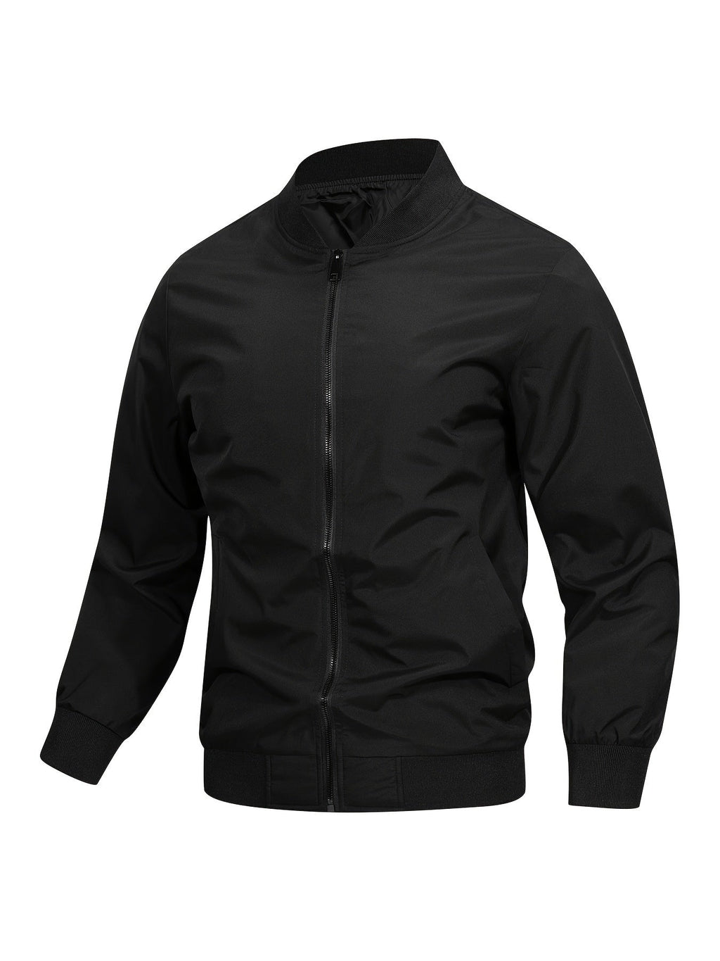 Men's Bomber Jacket with Baseball Collar