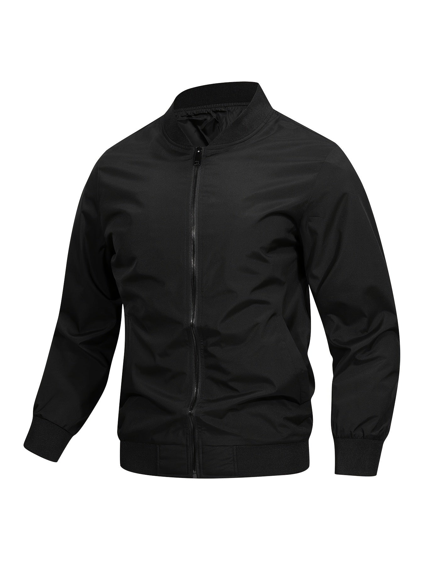 Men's Bomber Jacket with Baseball Collar