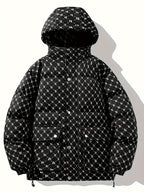 Men's Padded Jacket with Zip and Storm Flap