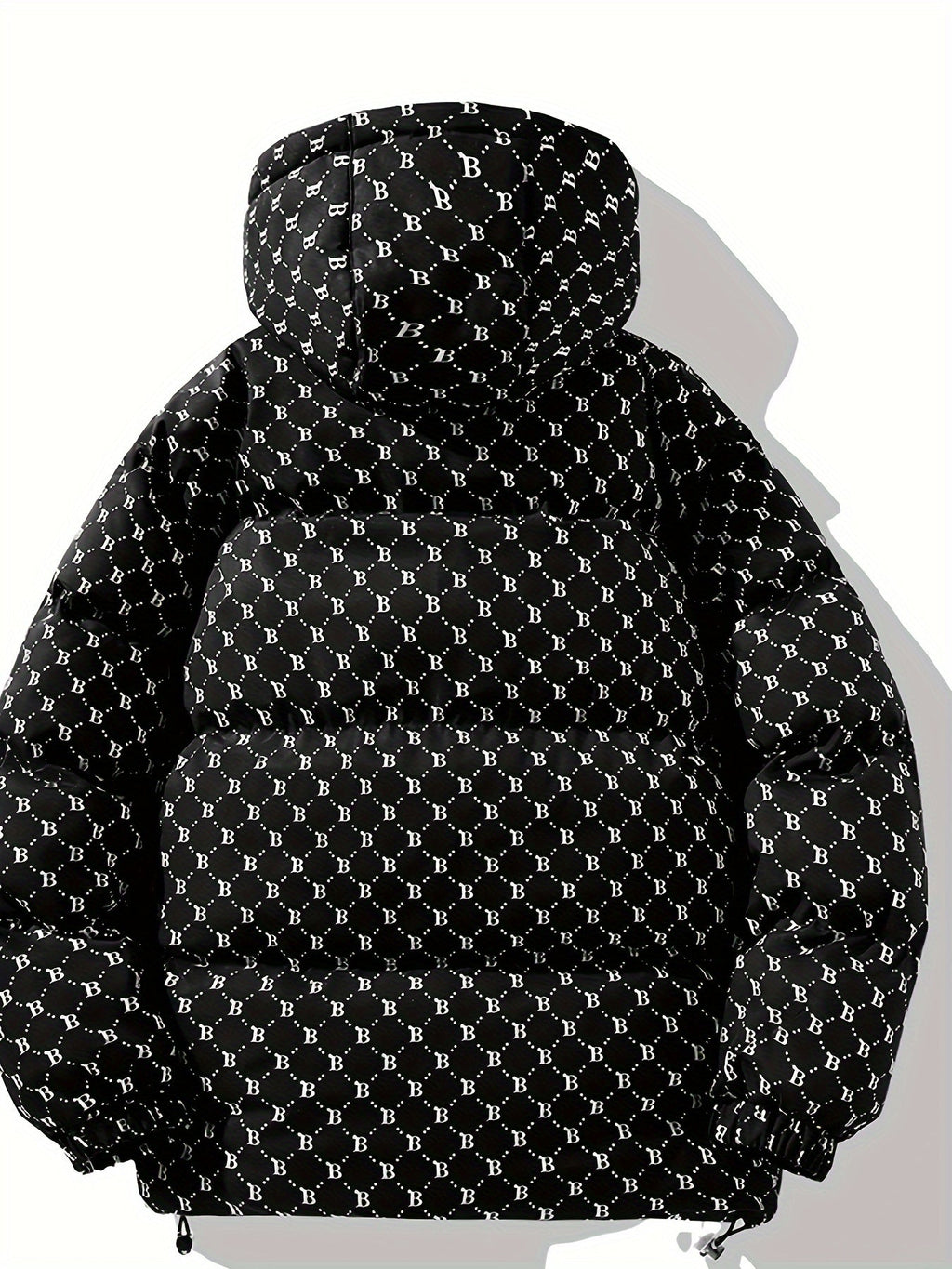 Men's Padded Jacket with Zip and Storm Flap