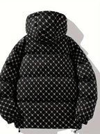 Men's Padded Jacket with Zip and Storm Flap