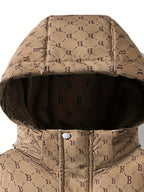 Men's Padded Jacket with Zip and Storm Flap