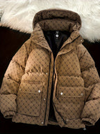 Men's Padded Jacket with Zip and Storm Flap