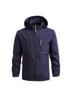 Men's Windbreaker with Detachable Hood