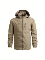 Men's Windbreaker with Detachable Hood