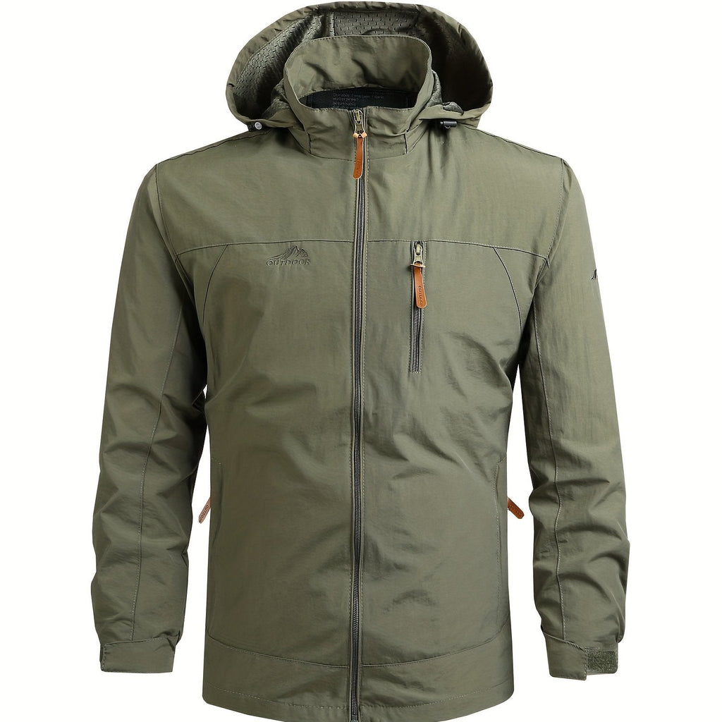 Men's Windbreaker with Detachable Hood