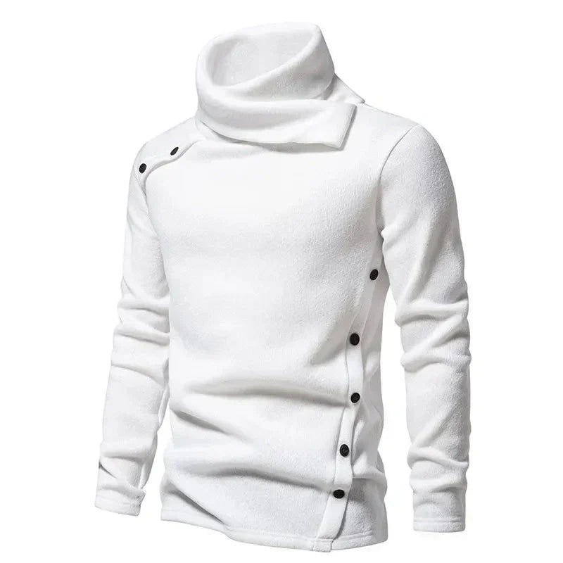 Men's Winter Funnel-Neck Sweater – Long-Sleeve Pullover