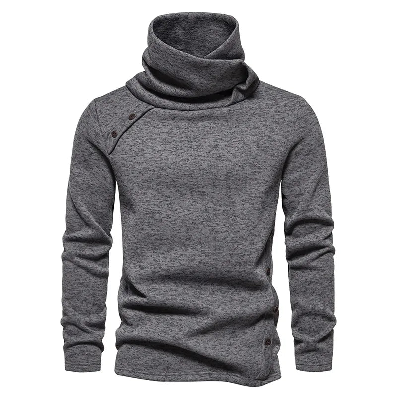 Men's Winter Funnel-Neck Sweater – Long-Sleeve Pullover