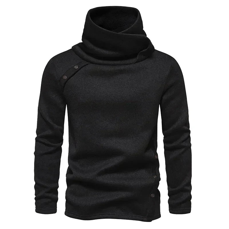 Men's Winter Funnel-Neck Sweater – Long-Sleeve Pullover