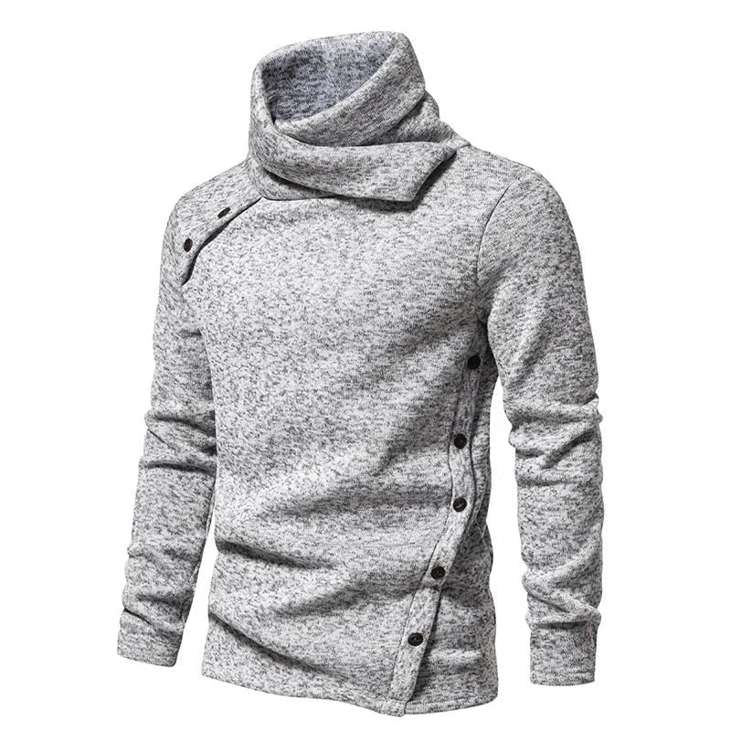 Men's Winter Funnel-Neck Sweater – Long-Sleeve Pullover