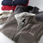 Men's Fleece Winter Jacket – Full-Zip High Collar Layer