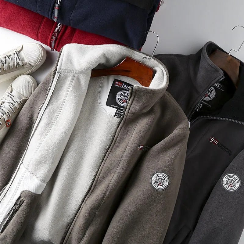 Men's Fleece Winter Jacket – Full-Zip High Collar Layer