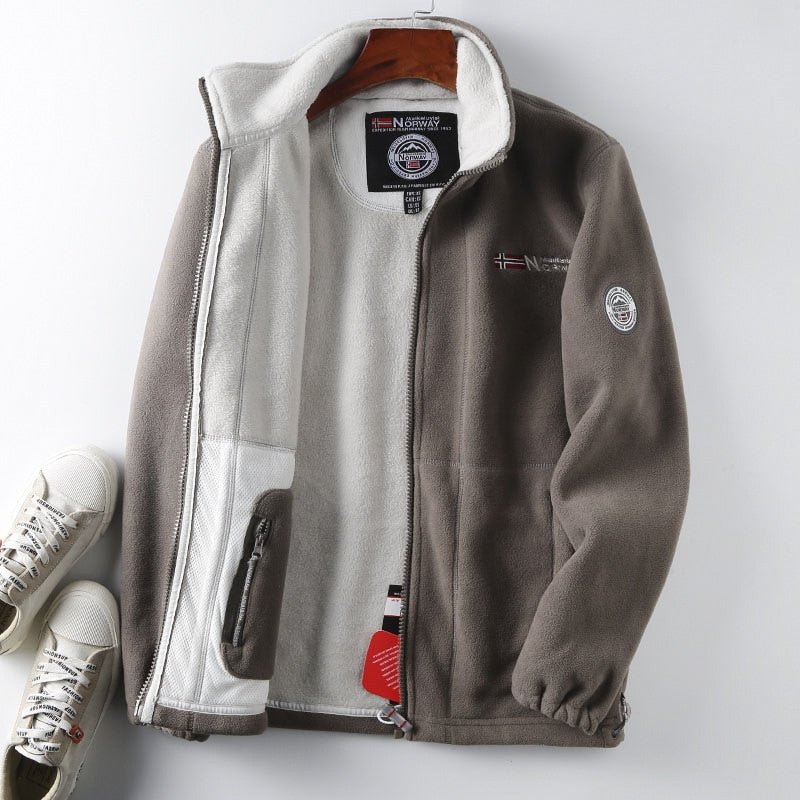Men's Fleece Winter Jacket – Full-Zip High Collar Layer