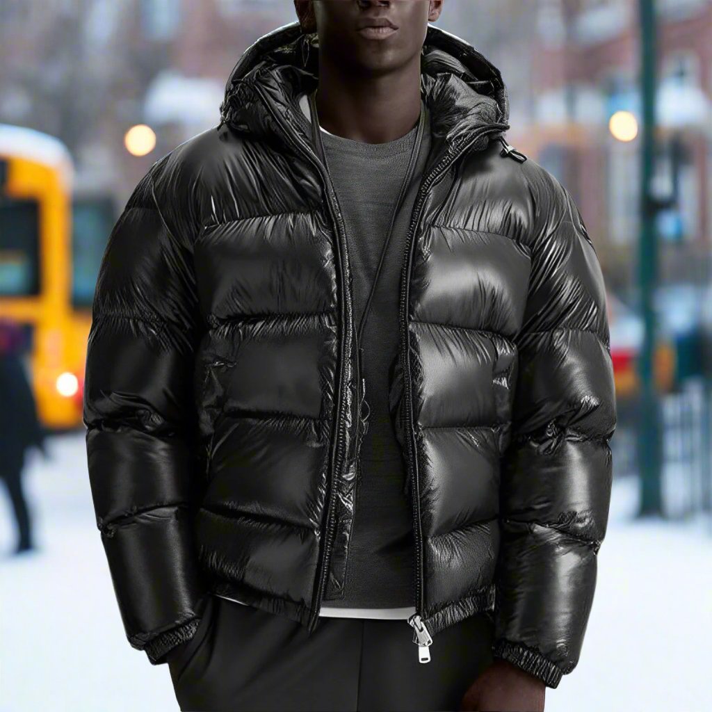 Men's Hooded Down Puffer Jacket – Lightweight Insulated Winter Outerwear