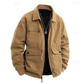 Men's Corduroy Utility Jacket – Full-Zip Shirt-Collar Layer