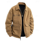 Men's Corduroy Utility Jacket – Full-Zip Shirt-Collar Layer