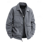 Men's Corduroy Utility Jacket – Full-Zip Shirt-Collar Layer