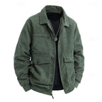Men's Corduroy Utility Jacket – Full-Zip Shirt-Collar Layer