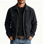 Men's Corduroy Utility Jacket – Full-Zip Shirt-Collar Layer