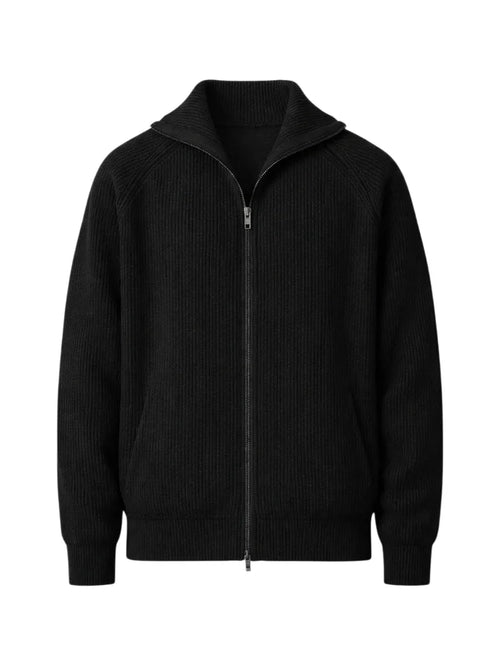 Men's Cardigan with Ribbed Texture