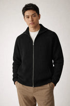Men's Cardigan with Ribbed Texture