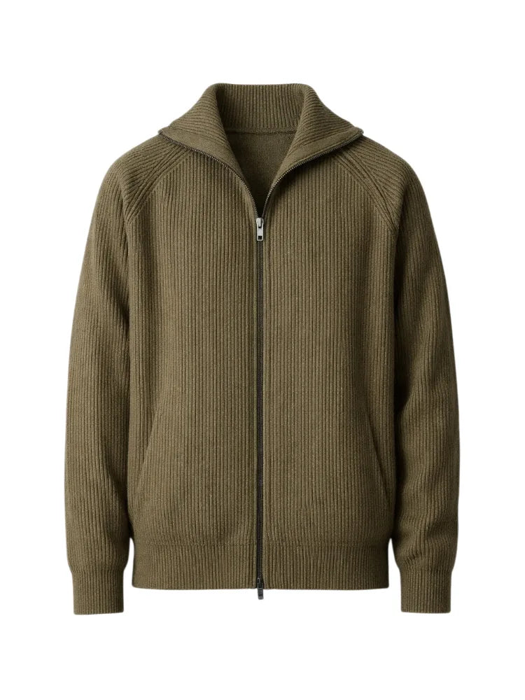 Men's Cardigan with Ribbed Texture