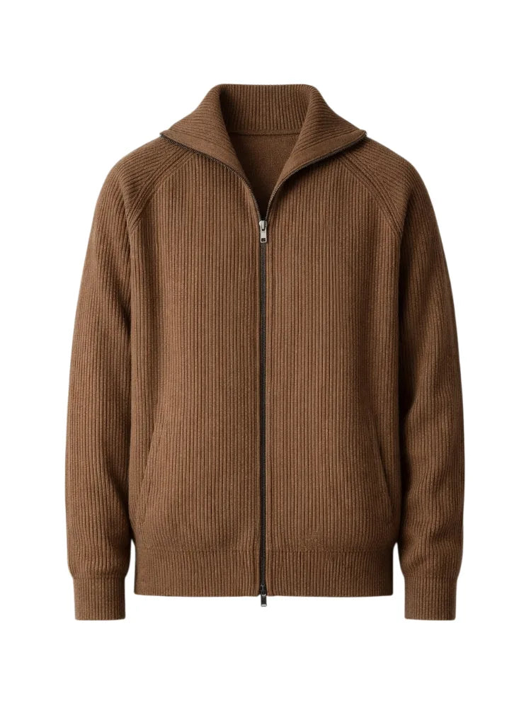 Men's Cardigan with Ribbed Texture