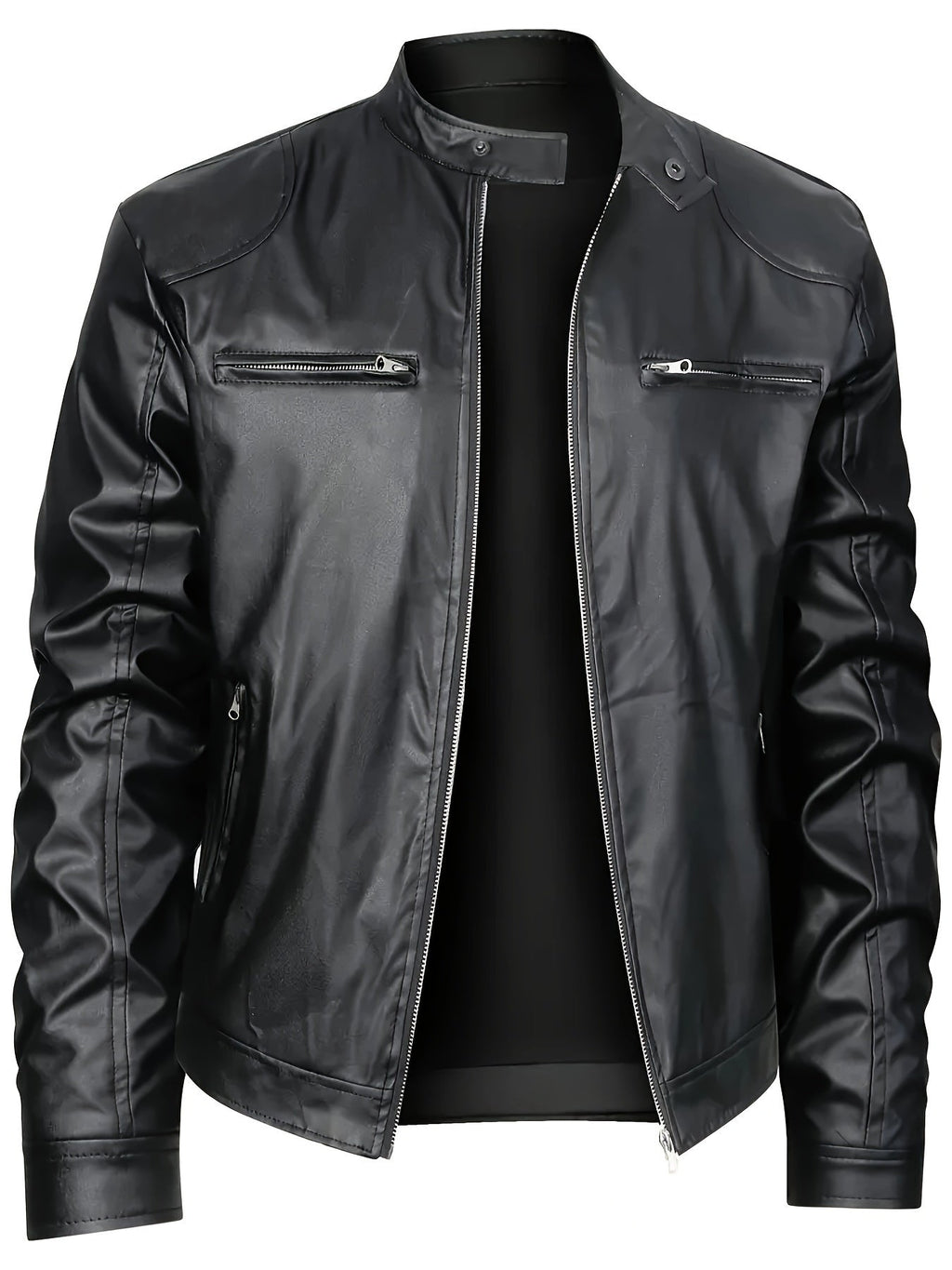 Men's Multi-Zip Faux Leather Jacket