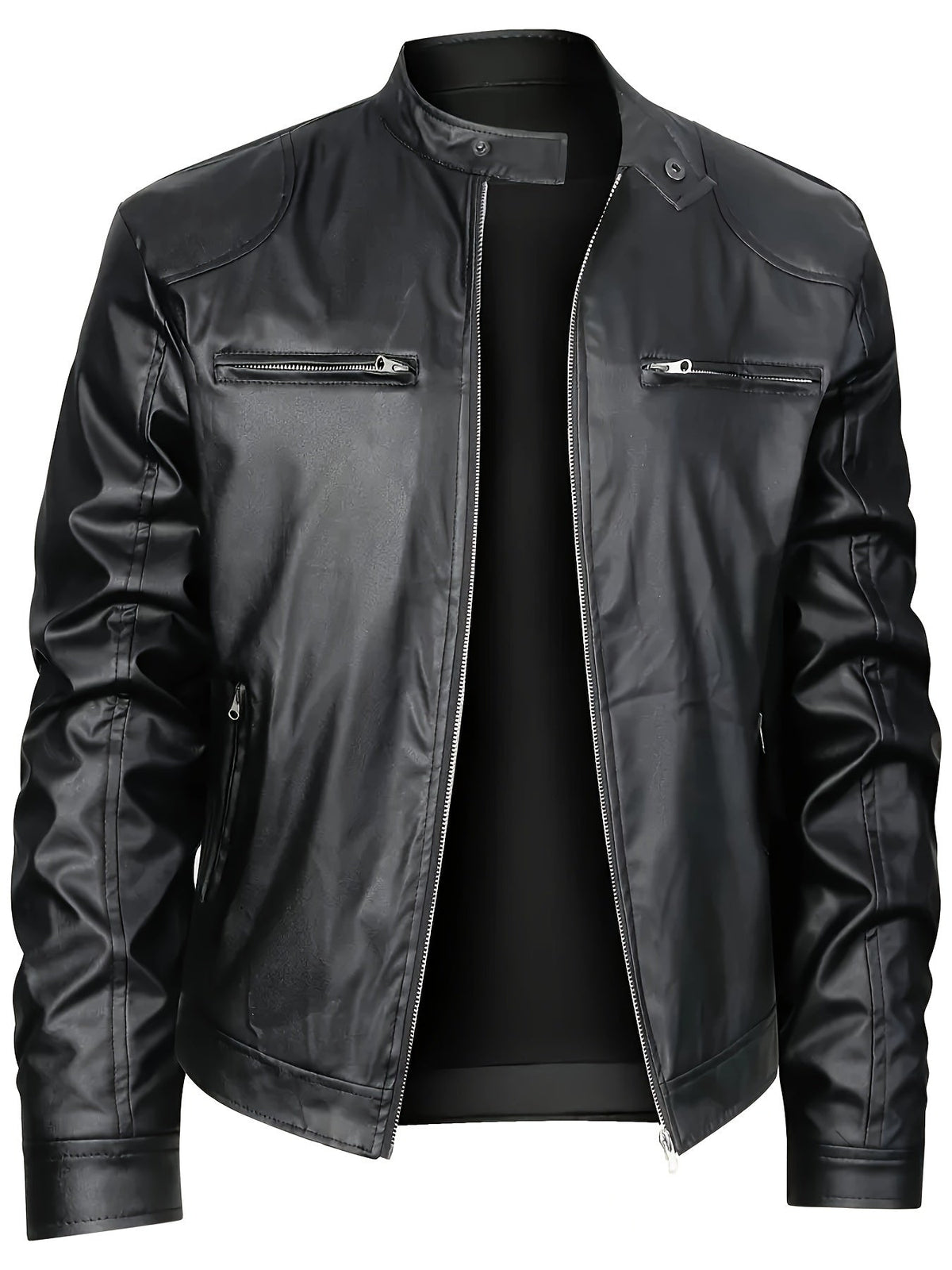 Men's Multi-Zip Faux Leather Jacket