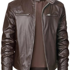 Men's Multi-Zip Faux Leather Jacket
