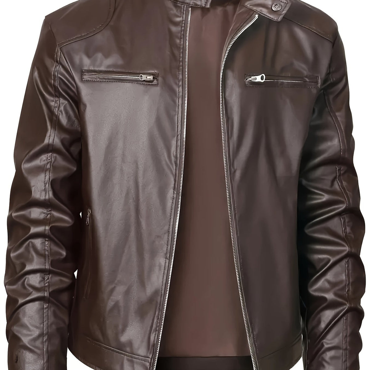 Men's Multi-Zip Faux Leather Jacket