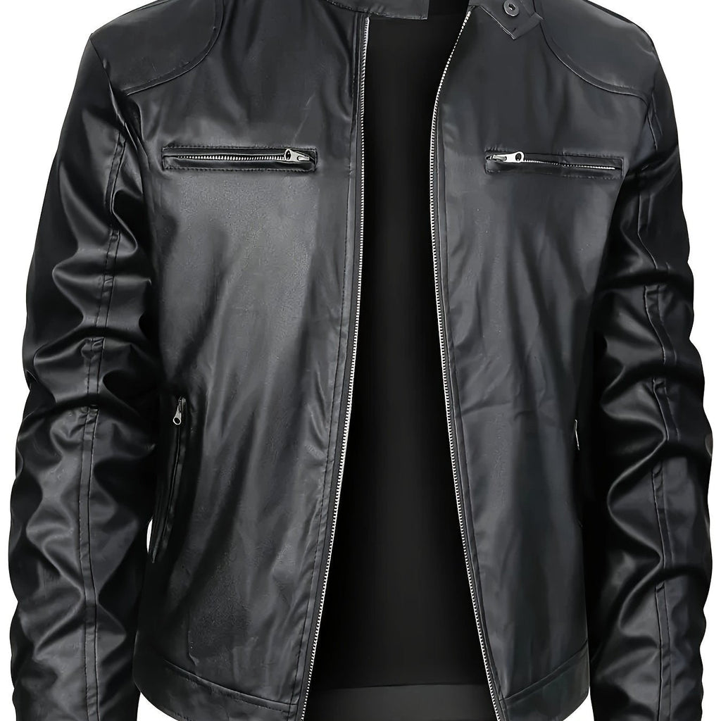 Men's Multi-Zip Faux Leather Jacket