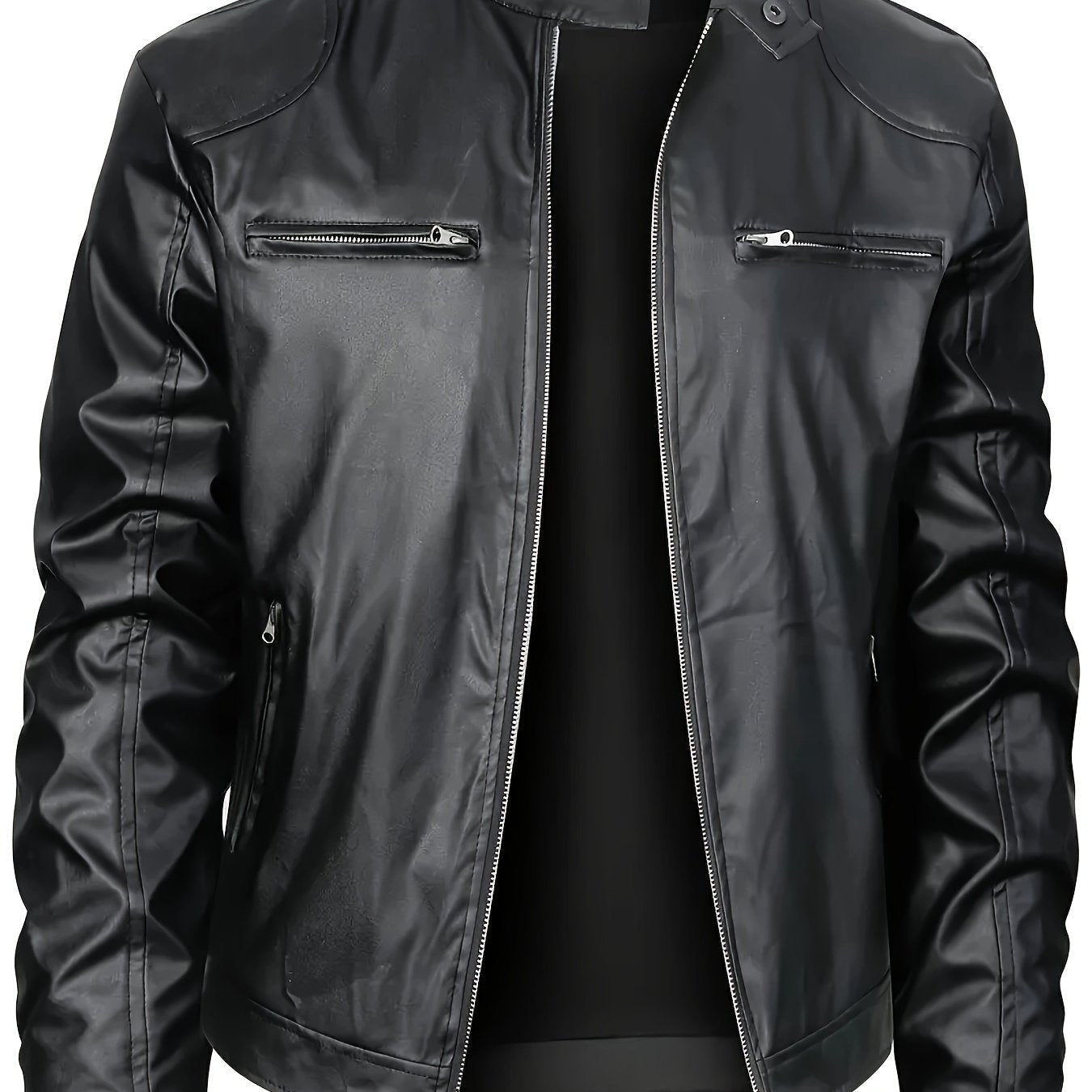 Men's Multi-Zip Faux Leather Jacket