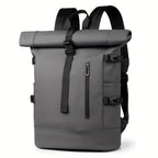 Men's Roll-Top Backpack – Water-Resistant Travel Bag