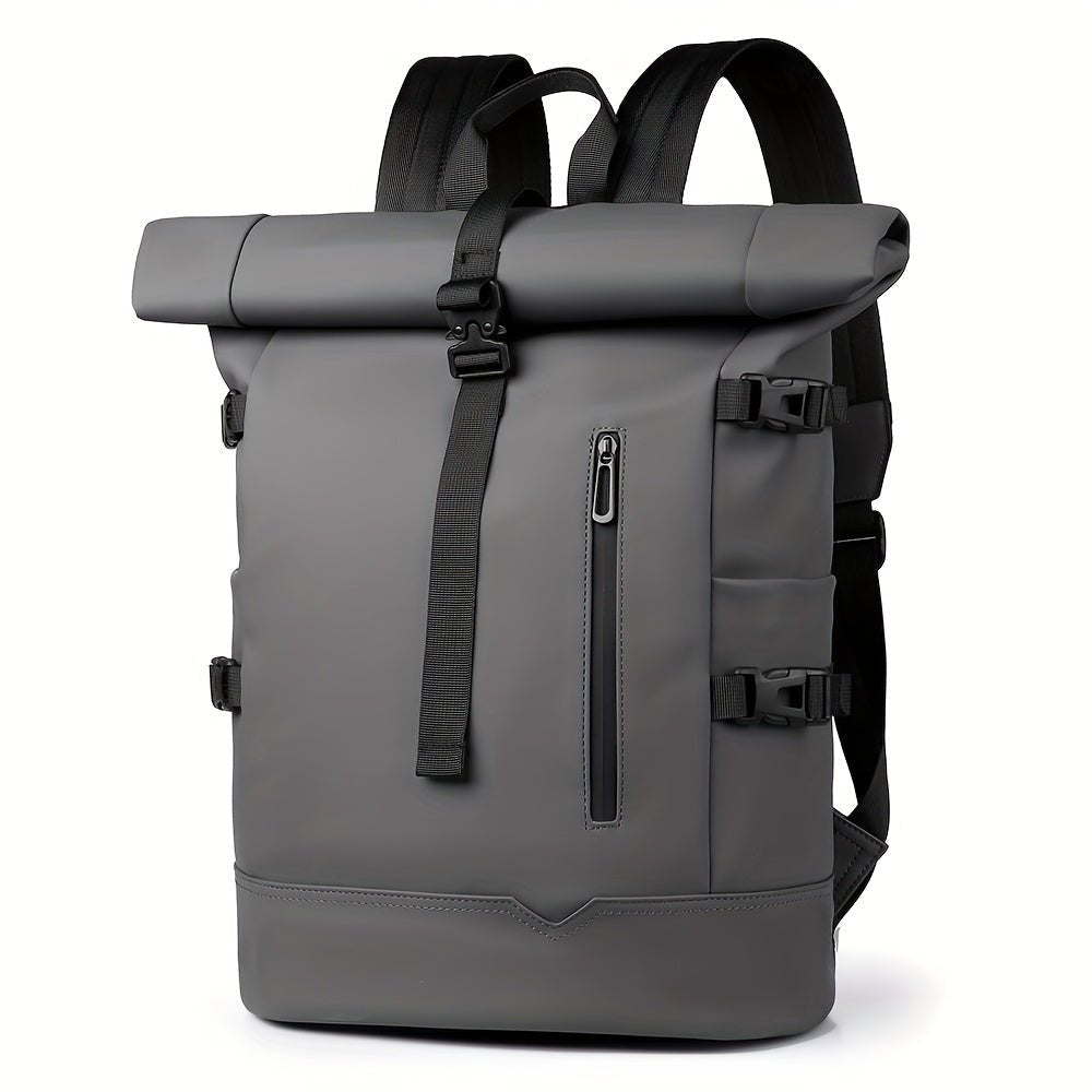 Men's Roll-Top Backpack – Water-Resistant Travel Bag