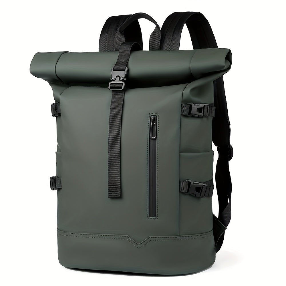 Men's Roll-Top Backpack – Water-Resistant Travel Bag