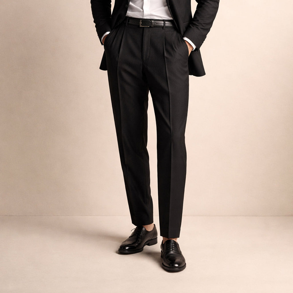 Men's Tailored Pleated Trousers – Relaxed Vintage Fit