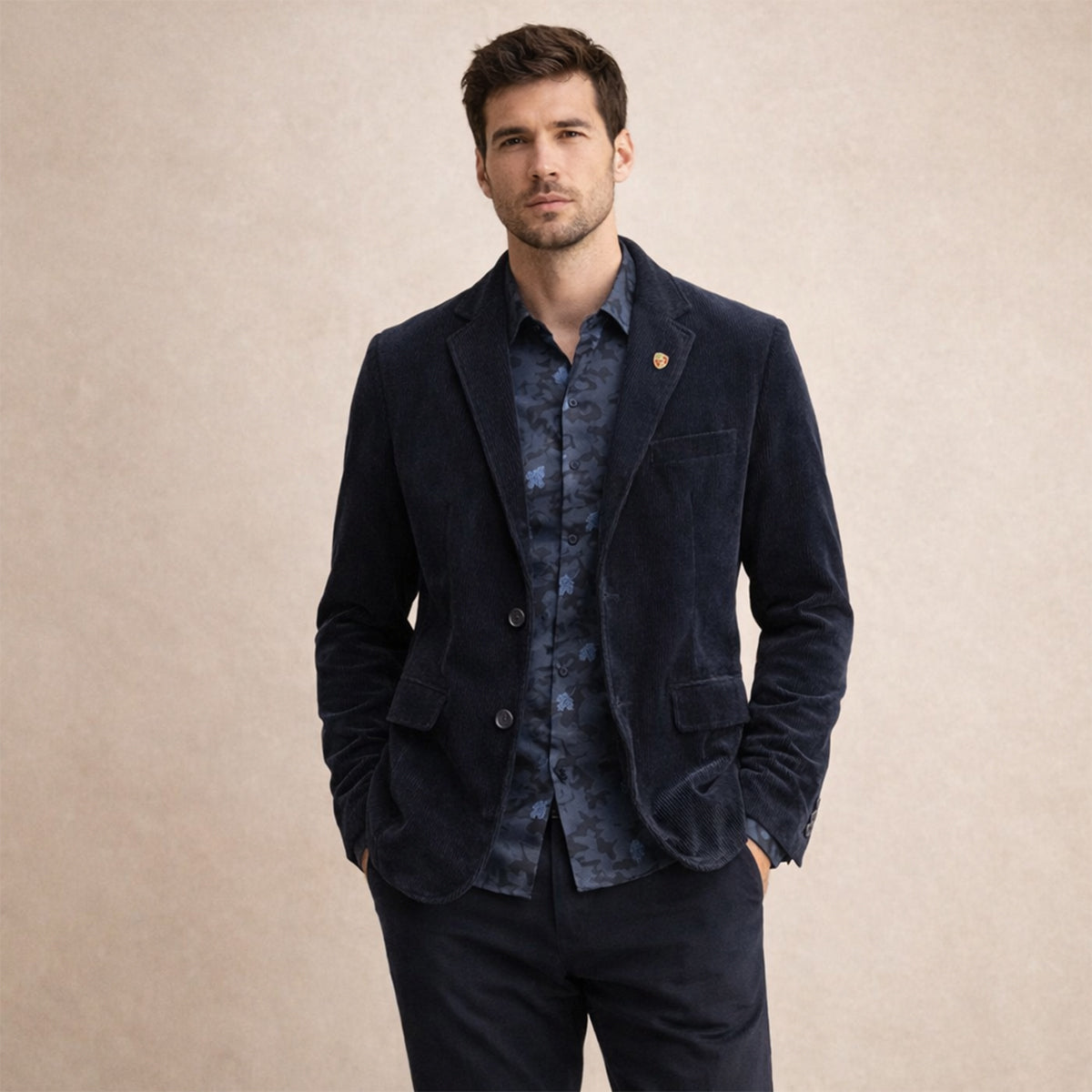 Men's Corduroy Blazer with Elbow Patches – Vintage Cut