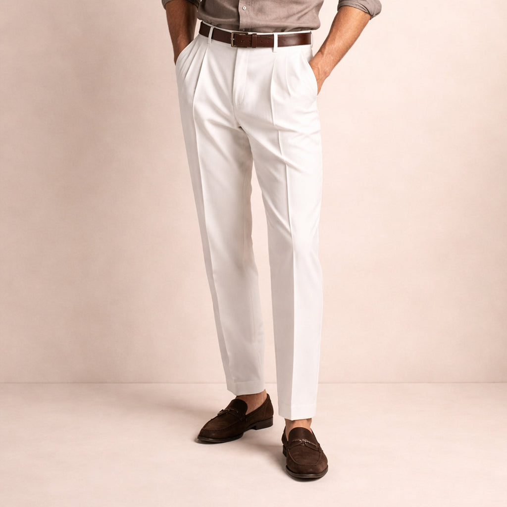 Men's Tailored Pleated Trousers – Relaxed Vintage Fit